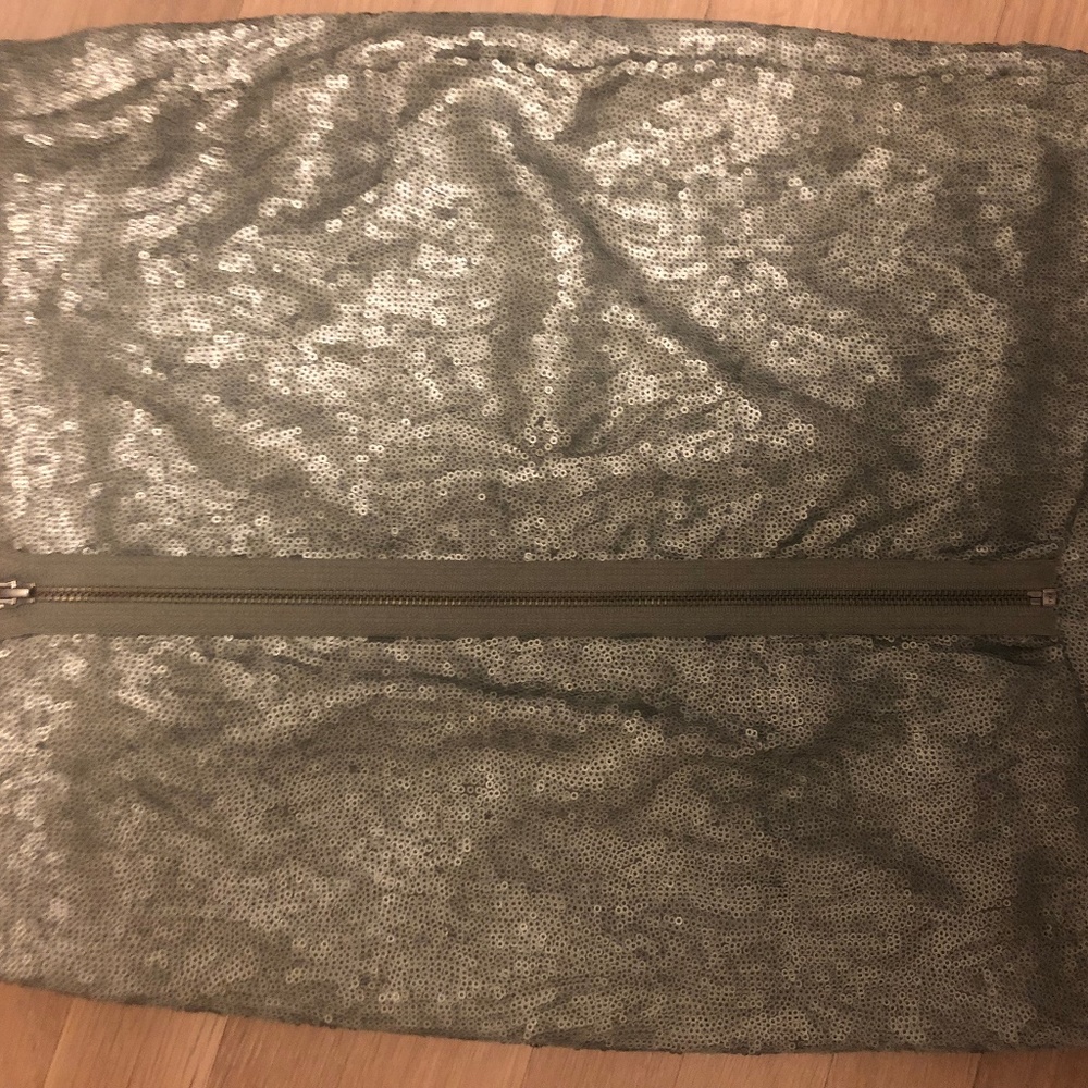 Green sequined skirt